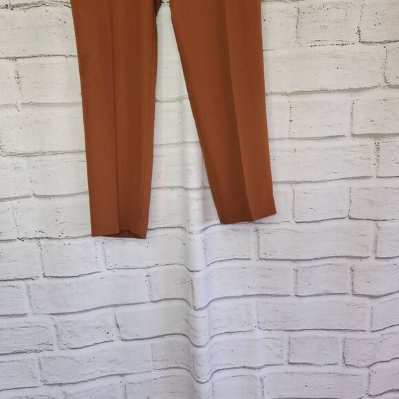 J. Crew Womens Brown Pleated High Rise Straight Leg Trouser Dress Pants Size 6 - Picture 4 of 13